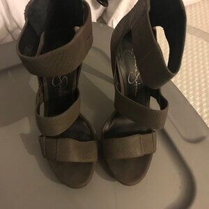 Gray Strappy Sandals
